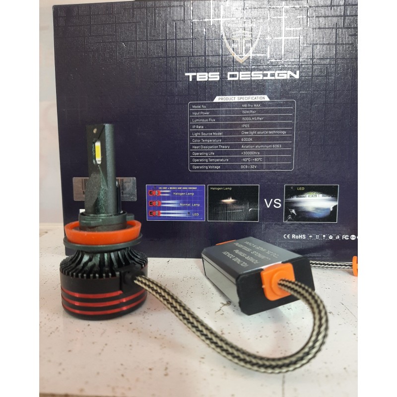 لامپ هدلایت H11 نورسفید مدل M8 Pro Max لامپ هدلایت H11 نورسفید مدل M8 Pro Max