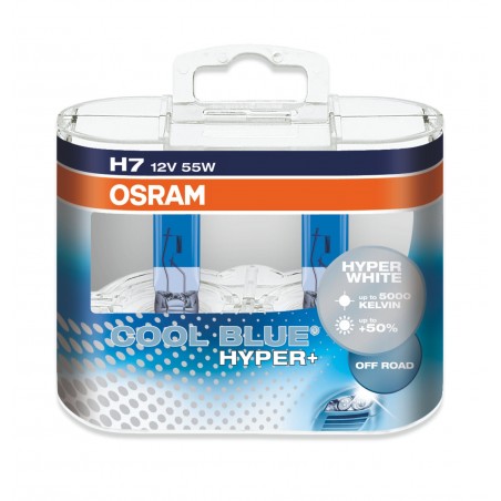 لامپ H7(دوفیش)نور سفید اسرام Cool Blue Hyper (جفت)